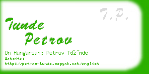 tunde petrov business card